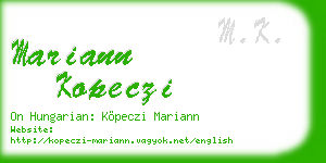 mariann kopeczi business card