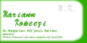 mariann kopeczi business card